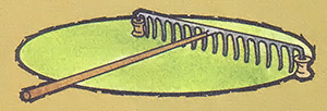 Placing wood spools on the ends of a rake will prevent it from digging into the sod when you're raking leaves.